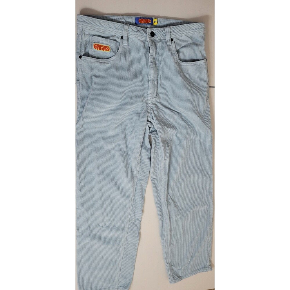Empyre Relaxed Loose Fit Corduroy Skate Pants Mens Size 33 Light Blue